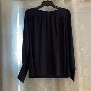 ANN TAYLOR SIZE L BLOUSE NAVY